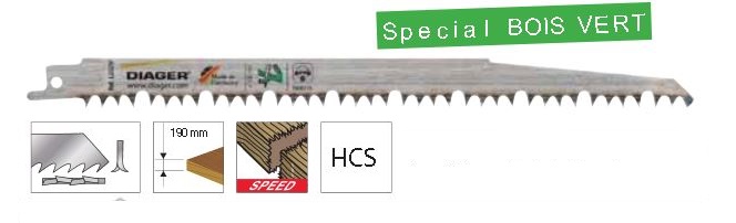 Lame scie sabre spécial bois vert hsc L240/220 - 6.35/5-4/5 - MBA : Bois et  construction durable